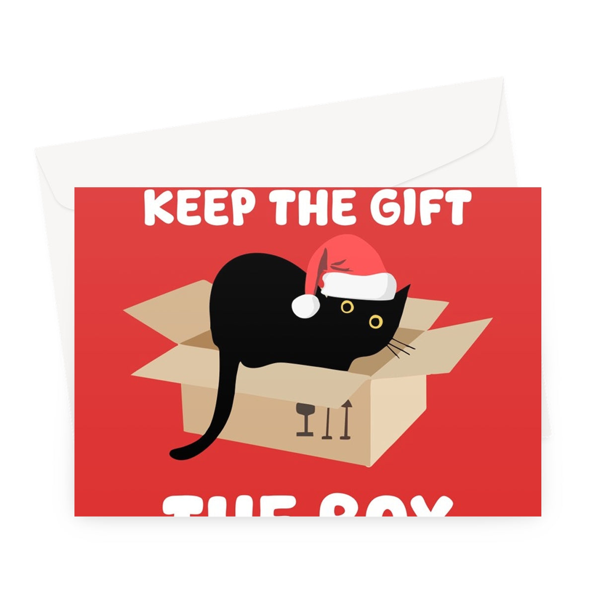 You Can Keep The Gift, The Box Is Mine! Funny Cat Christmas Cute Pet Greeting Card