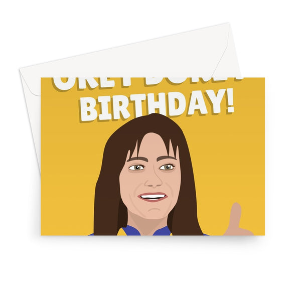 Have An Okey Dokey Birthday! Fallout Lucy Ella Purnell Tv Show Thumbs Up Greeting Card