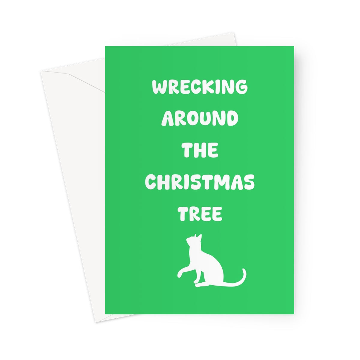 Wrecking Around The Christmas Tree Funny Cat Pet Kitty Kitten Naughty Song Music Greeting Card