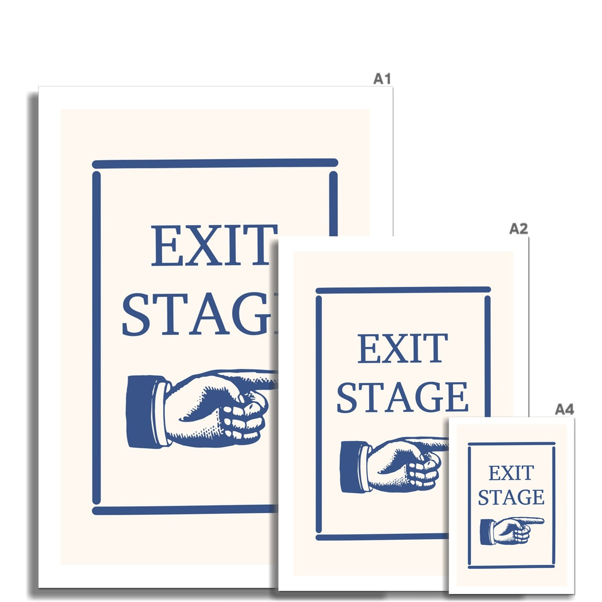 Exit Stage Poster Print Wall Art Colourful Cute Gift Inspirational Mantra Coffee Tea Vintage Fan Theatre Show Actors Entrance Hallway   Wall Art Poster