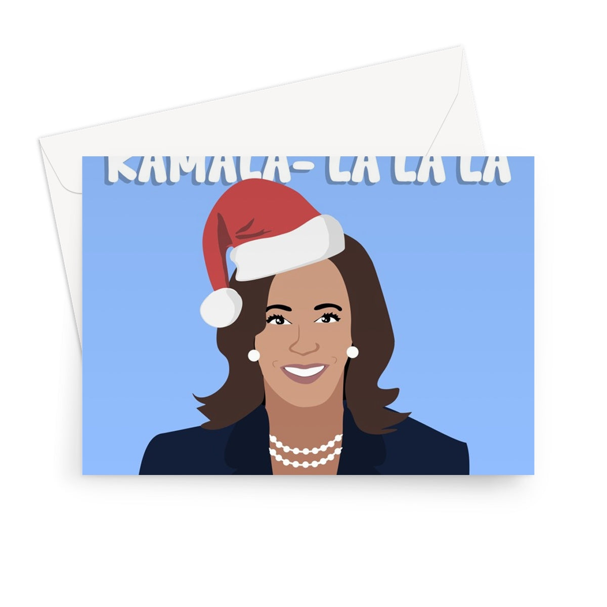 Deck The Halls Kamala la la Christmas Funny Politics USA Harris Song Pun Greeting Card