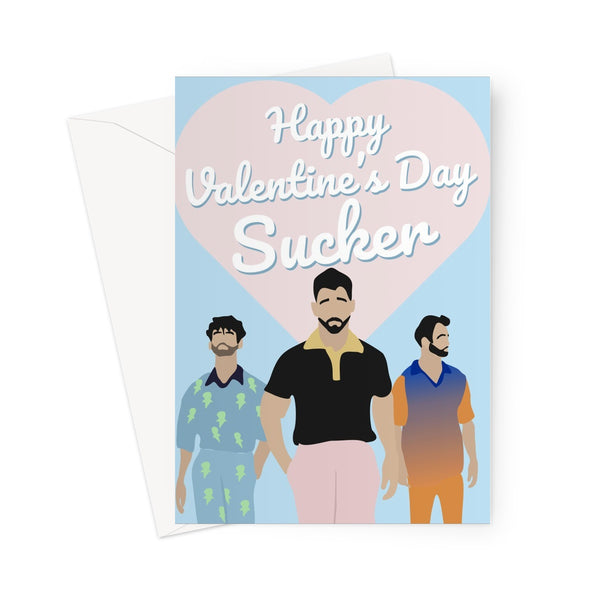 Happy Valentine's Day Sucker Jonas Brothers Funny Fan Love Greeting Card