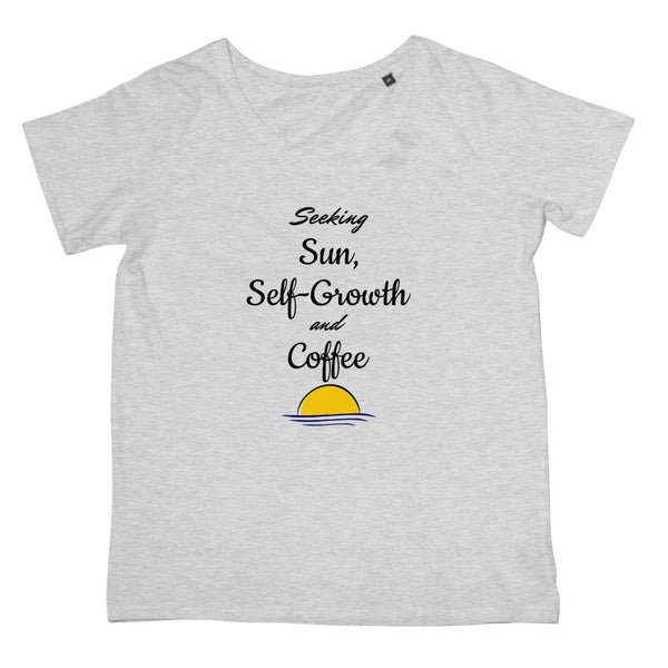 Travel Collection Apparel - 'Seeking Sun Self Growth & Coffee' T-Shirt (Women's Fit)