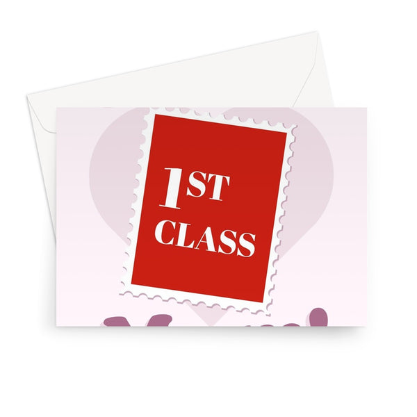 You Are a First Class Mum Cute Stamp Mother's Day Greeting Card