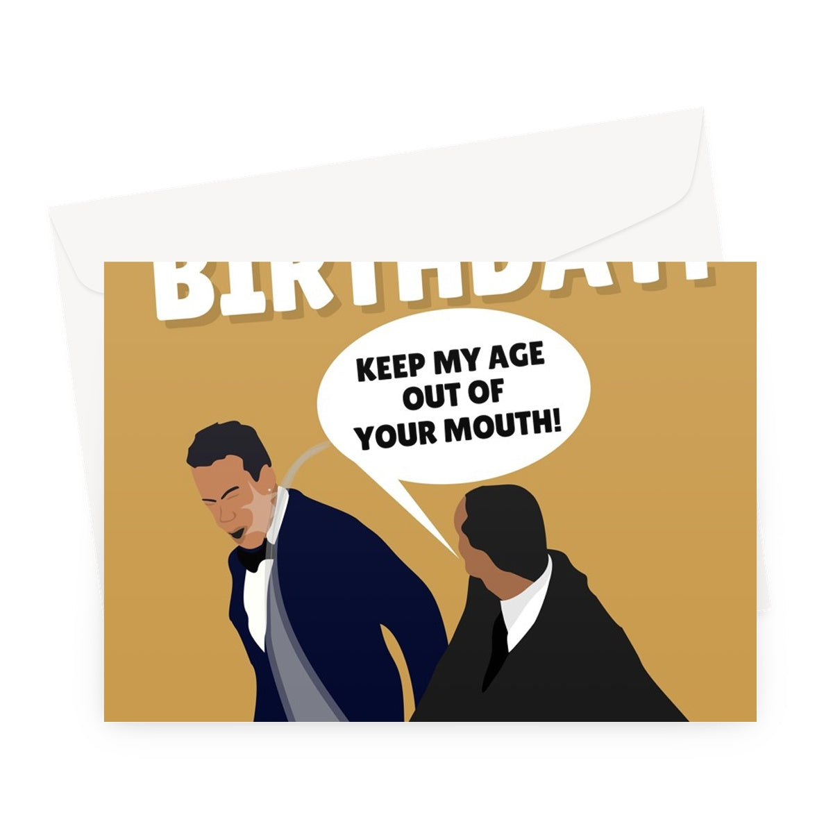 Happy Birthday! Keep My Age Out of Yours Mouth! Will Smith Chris Rock Slap Oscars Funny Meme Greeting Card