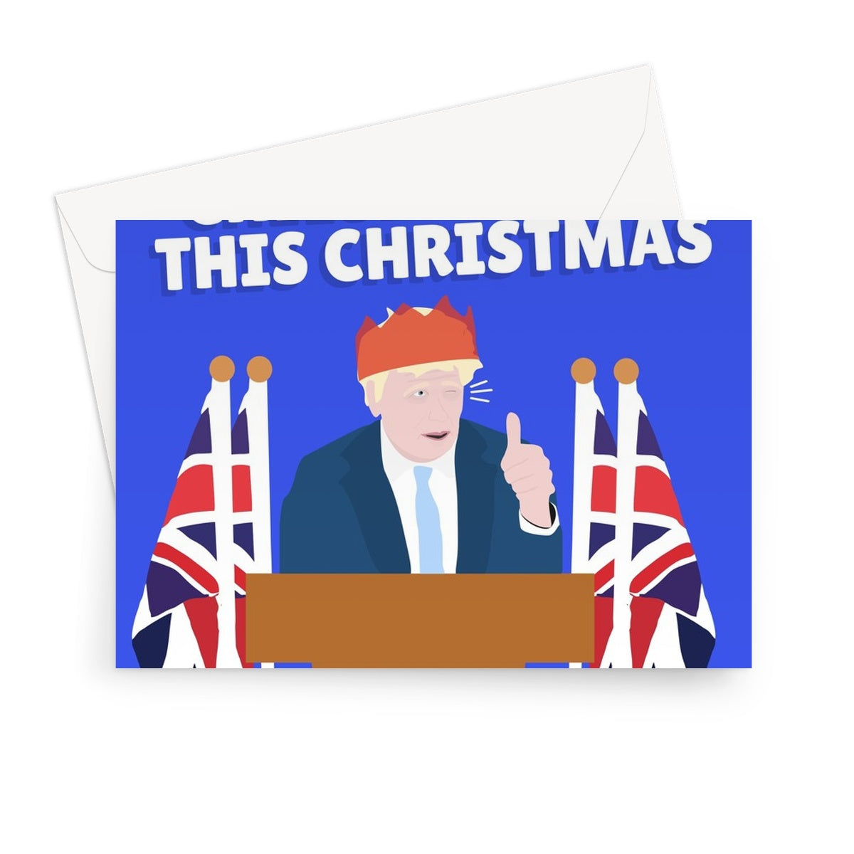 Enjoy Your Cheese and Wine This Christmas Boris Party Allegra Number 10 Scandal Politics Greeting Card