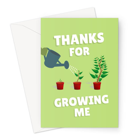 Thanks For Growing Me Mother's Day Funny Cute Gardening Birth Vegetables Plants Flowers Mum Mom Greeting Card