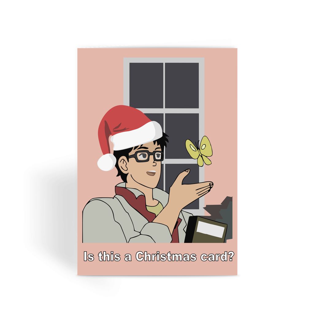 Anime Meme Greetings Card - Is This A Christmas Card (Is This A Pigeon)