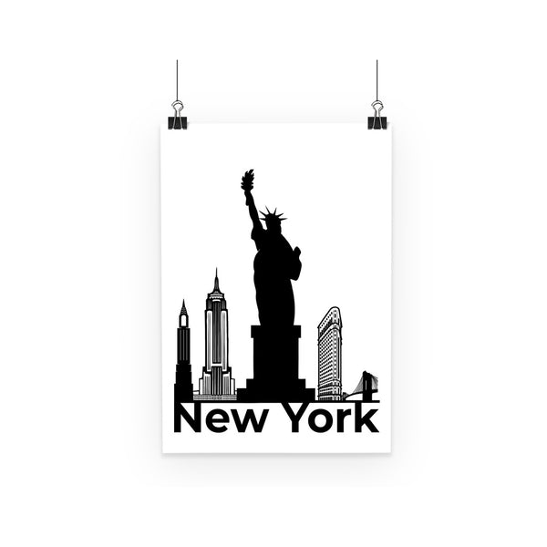 Travel Collection Homeware - New York City Minimal Poster (Black & White)