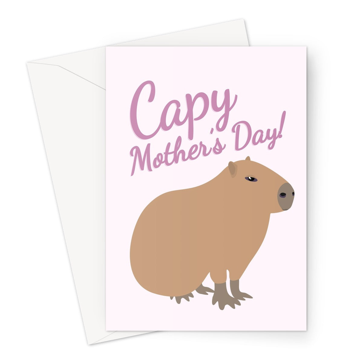 Capy Mother's Day Capybara Fan Cute Nature Animals Mum Mom Fan Greeting Card