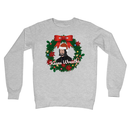 Keanu Wreaths Reeves Pun Funny Fan Christmas Jumper Cyberpunk Wick Gift  Crew Neck Sweatshirt