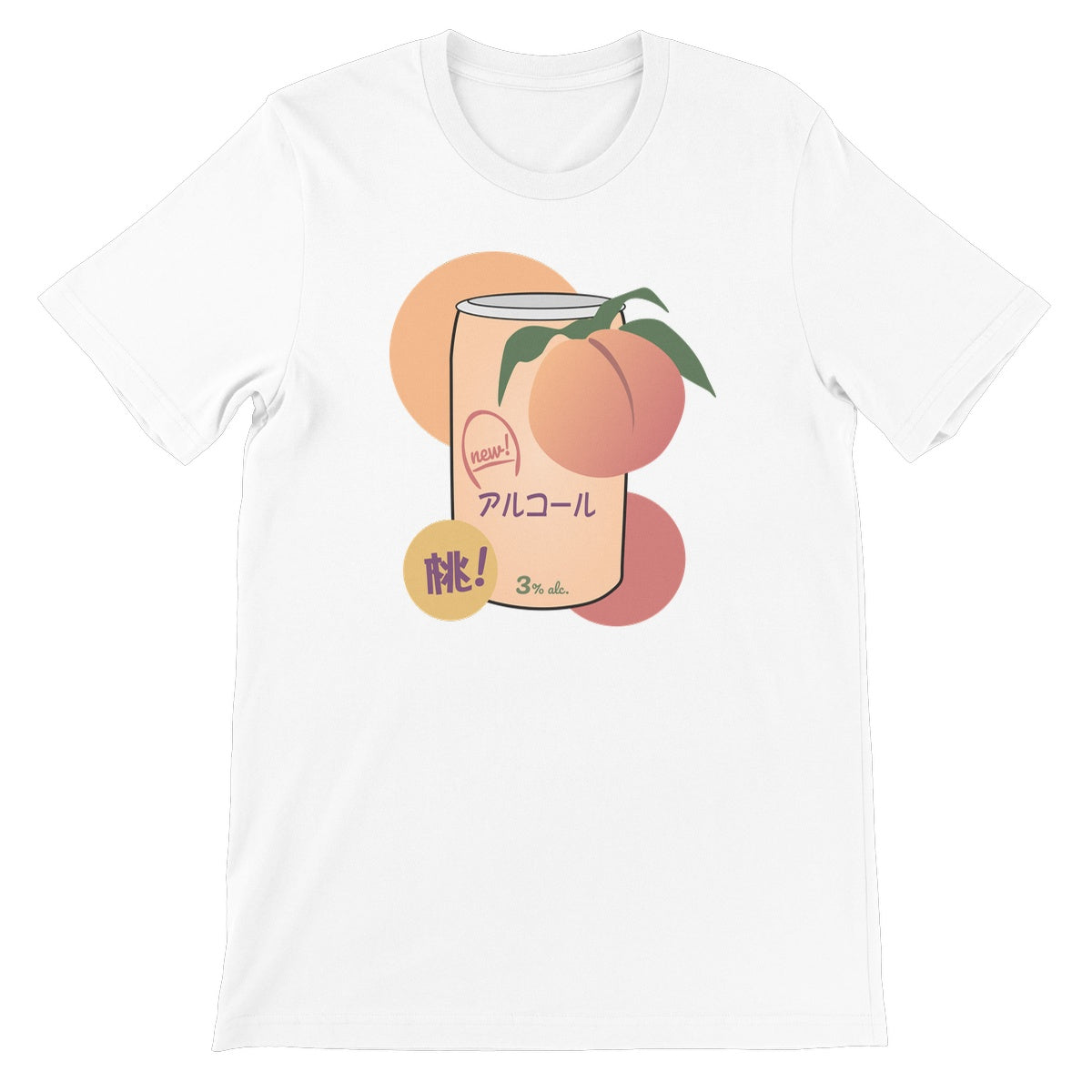 Foodie Collection - Japanese Peach Alcohol Drink (Big Print) Unisex Short Sleeve T-shirt