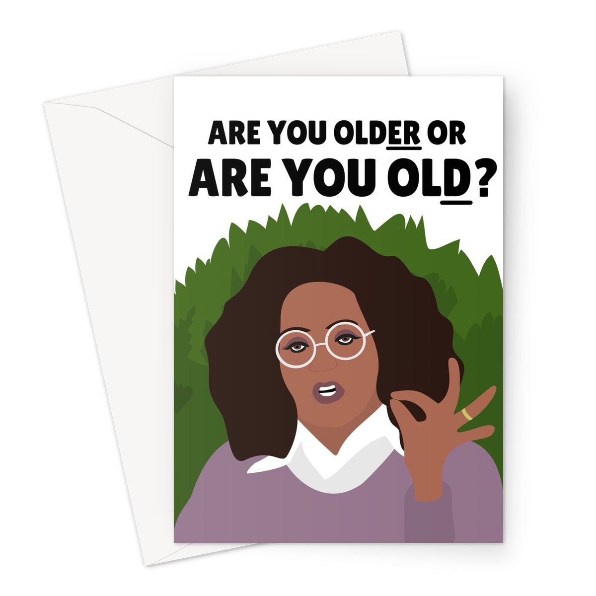 Are you OLDER or OLD ? Oprah Meghan and Harry Interview Birthday Funny Silent or Silenced Royal Greeting Card