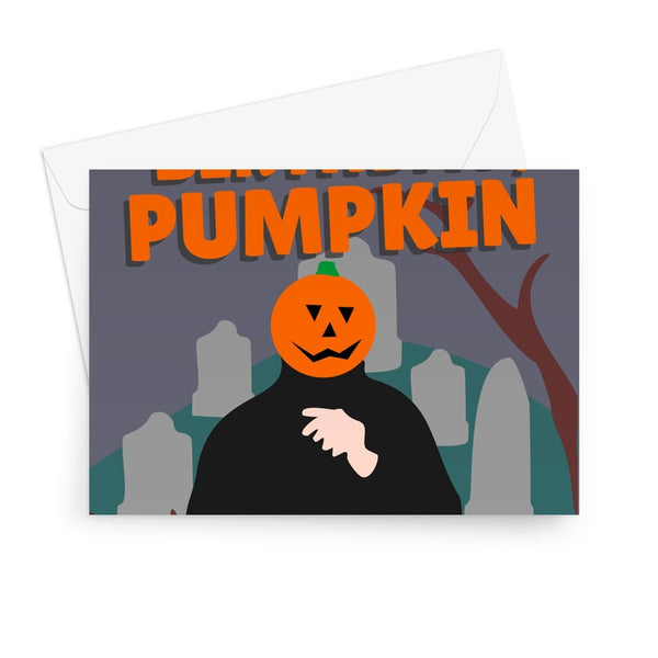 Happy Birthday Pumpkin Dancing Man Meme Halloween Baby October Cute Funny Spooky Horror  Greeting Card