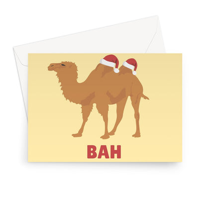 Bah Humpbug Funny Camel Animal Christmas Xmas Desert Humbug Pun Punny  Greeting Card