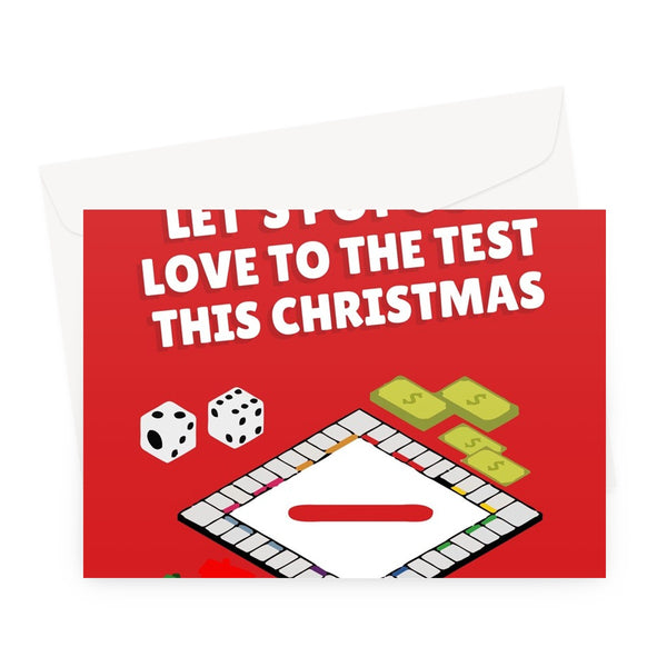 Let's Put Our Love To The Test This Christmas Funny Board Games Xmas Play Arguments Competitive  Greeting Card