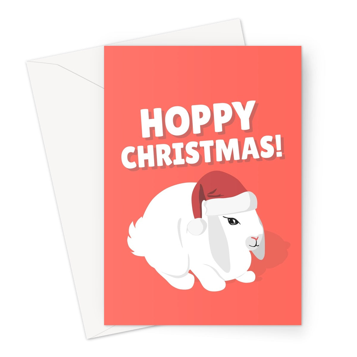 Hoppy Christmas Bunny Rabbit Cute Pet Owner From The Pun Happy Xmas Greeting Card