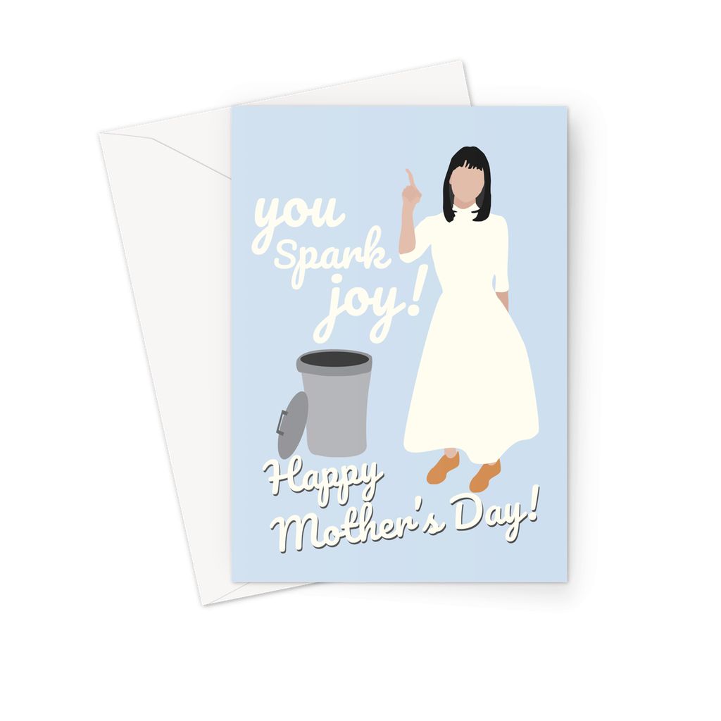 Marie Kondo Mother's Day Card - 'You Spark Joy' (Blue)