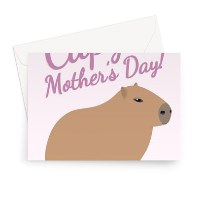 Capy Mother's Day Capybara Fan Cute Nature Animals Mum Mom Fan Greeting Card