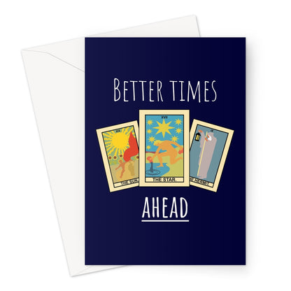 Better Times Ahead Positivity Tarot Cards Love Healing Self Love Good Fortune The Star Hermit Sun Greeting Card