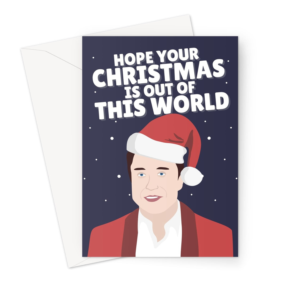 Hope Your Christmas Is Out of this World Funny Pun Love Fan Elon Musk Rocket Space Merry Christmas Xmas Stocks  Nerd Stonks Meme Greeting Card