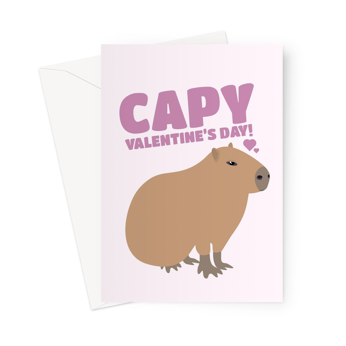 Capy Valentine's Day Capybara Cute Happy Fan Couples Love Pun Animals Greeting Card