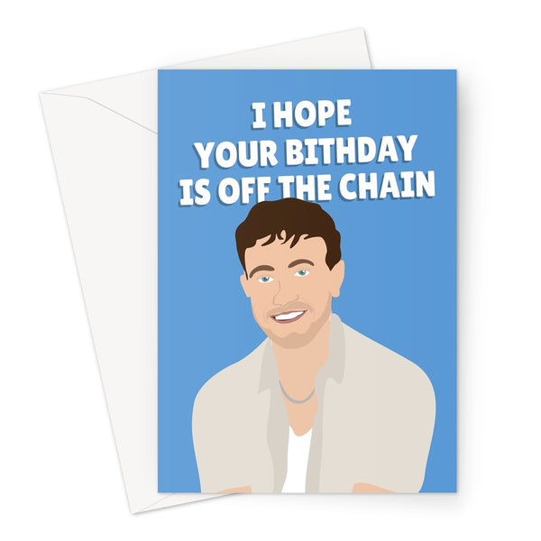 I Hope Your Birthday Is Off The Chain Funny Film Movie Celebrity Paul Mescal Fancy Fan Icon Pun Punny Greeting Card