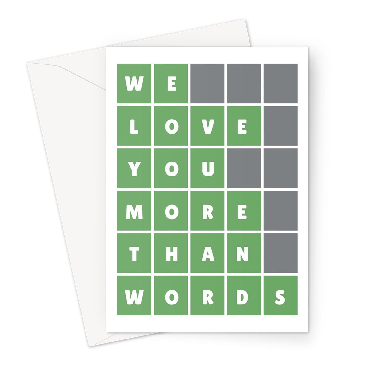 WE love you more than words wordle CUSTOM Greeting Card