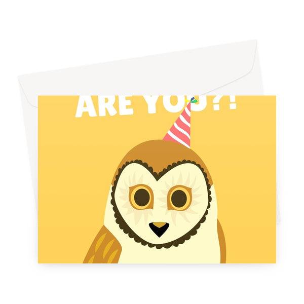 Owl Old Are You?! Funny Cute Birthday Nature Animal Greeting Card