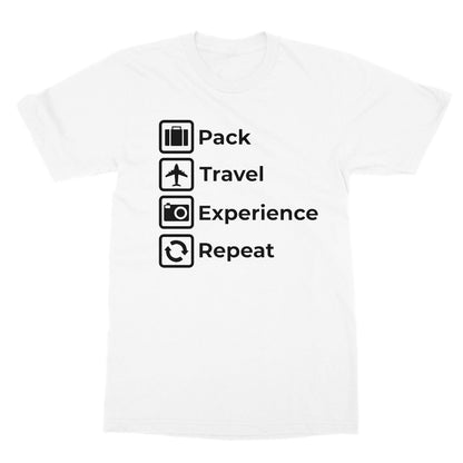 Pack, Travel, Experience, Repeat T-Shirt (Travel Collection)