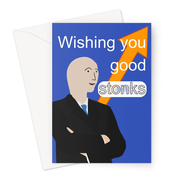 Wishing You Good Stonks Meme Funny Birthday Anniversary Stocks Social Media Greeting Card