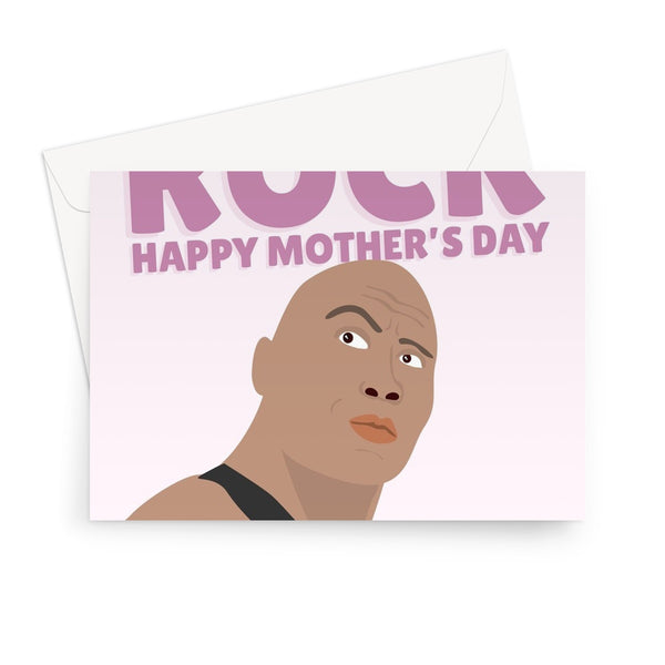 You Are My Rock Happy Mother's Day Funny Fan Celebrity Dwayne Johnson Fancy Love Pun Greeting Card