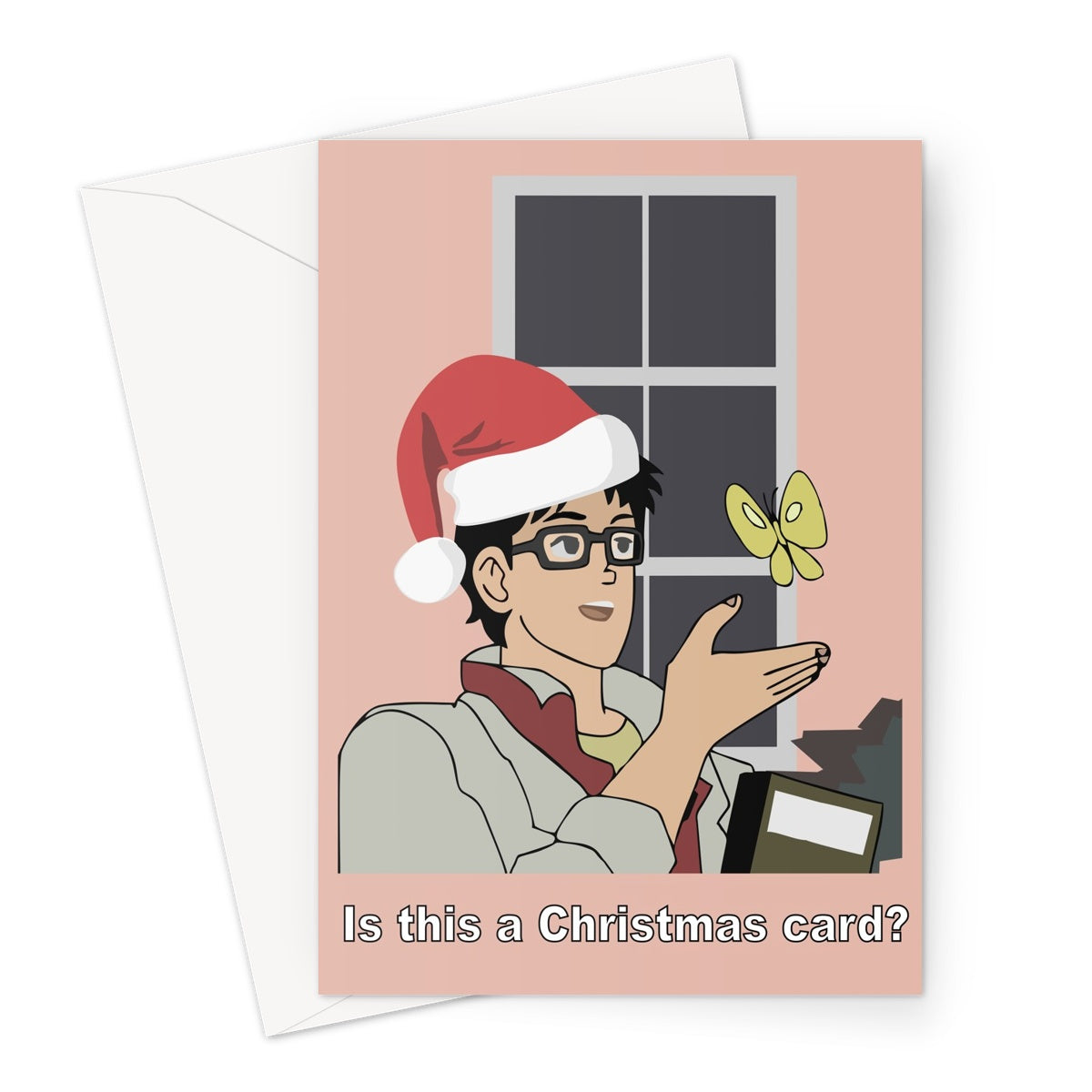 Is this a Christmas Card Funny Meme Anime Pigeon Greeting Card