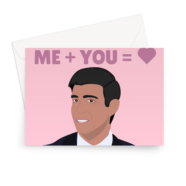 Let's Do The Maths Me Plus You Equals Love Funny Rishi Sunak Valentine's Day Greeting Card