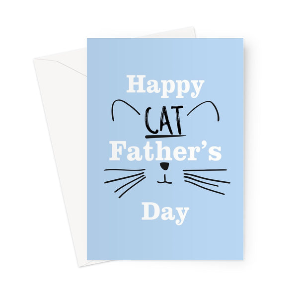 Happy Cat Father's Day Dad Kitten Love Whiskers Fan Funny Cute Greeting Card