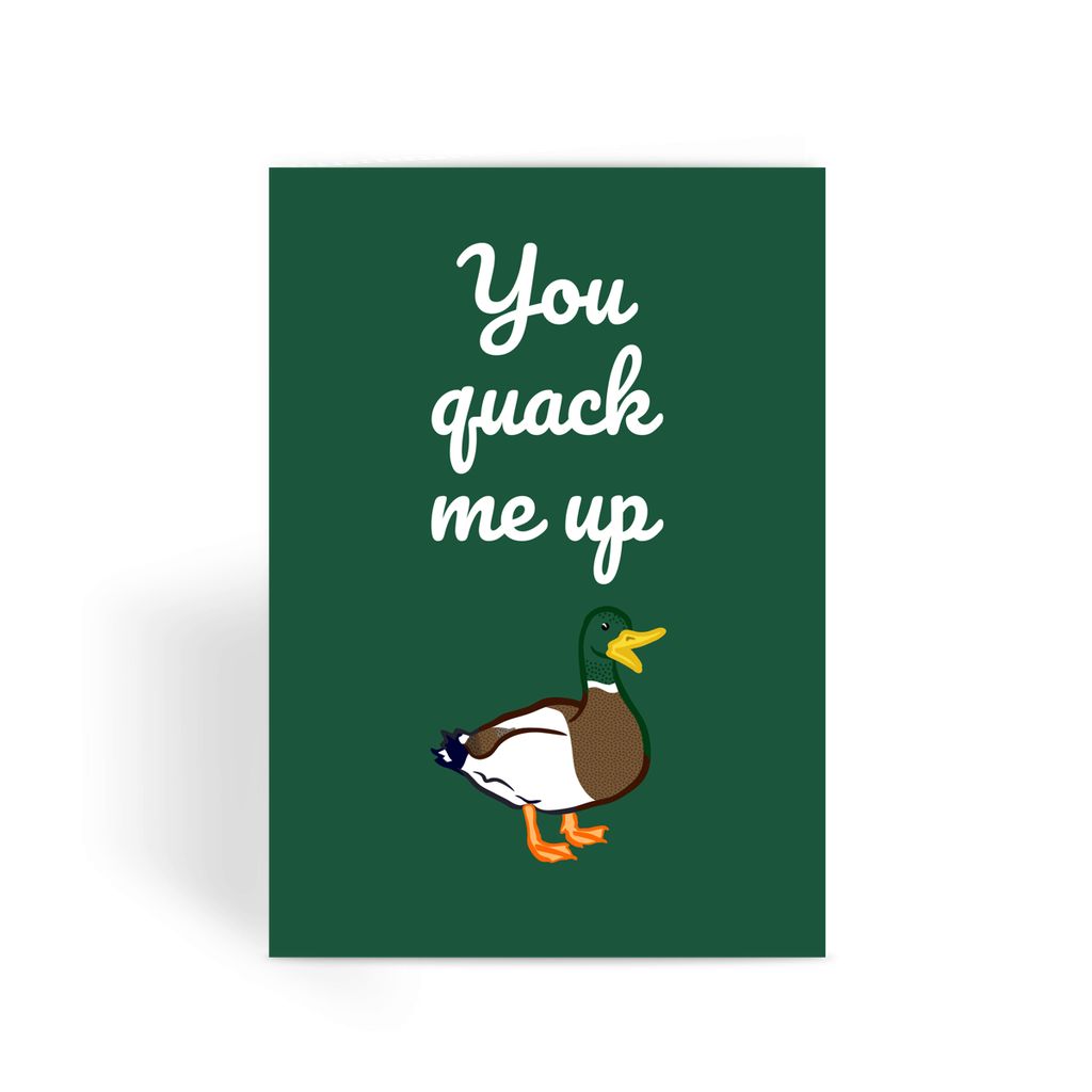 Nature Collection Greetings Card - 'You Quack Me Up' Cute Duck Card