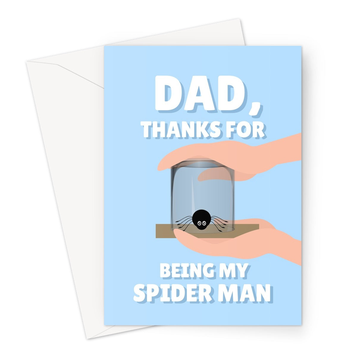 Dad Thanks For Being My Spider Man Funny Meme Birthday Father's Day Spider Catcher Thank You Greeting Card