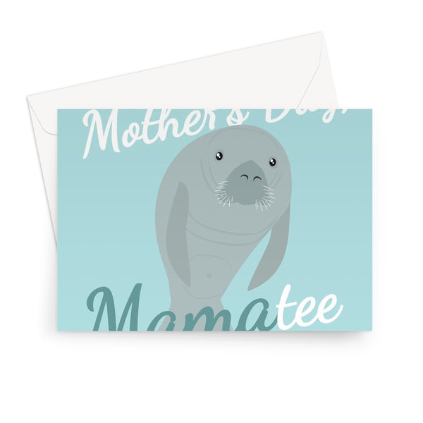 Happy Mother's Day Mamatee To Be Cute Funny New Mum Pregnant Manatee Greeting Card