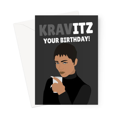 Zoe Kravitz Your Birthday! Cat Film Movie Fan Celebrity Bat Icon Greeting Card