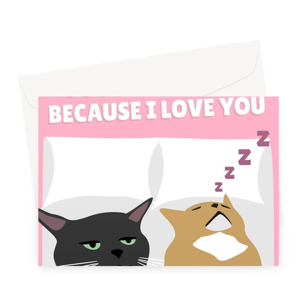 I Put Up With Your Snoring Because I Love You Funny Tiktok Cats Angry Sleep Valentine's Day Anniversary Greeting Card