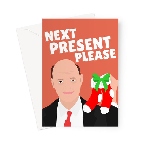 Next Present Please Chris Whitty Socks Rubbish Gift Funny Christmas Xmas Politics Briefing Covid Slide Greeting Card