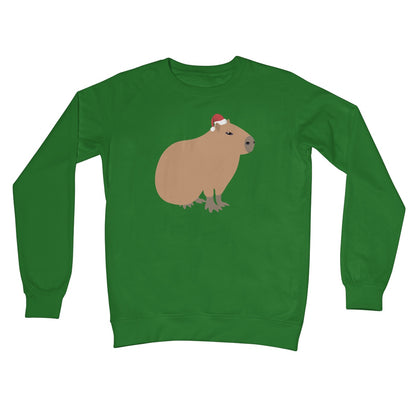 Capybara Christmas Jumper Sweater Cute Kawaii Nature Animals Capy Social Media Xmas Trend Gerbil Rodent Hamster  Crew Neck Sweatshirt