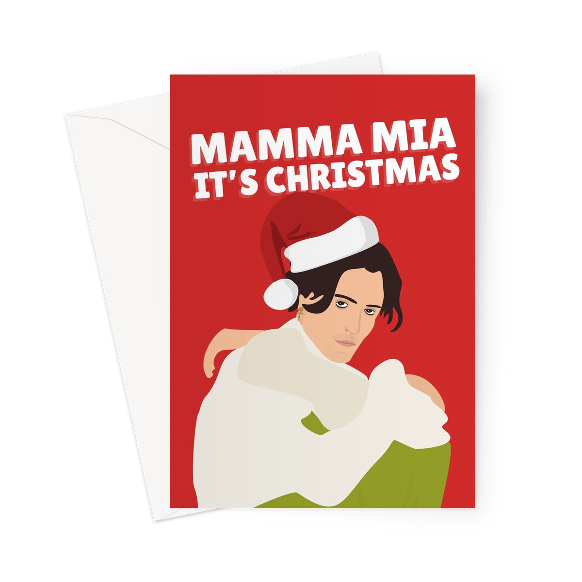 Mamma Mia It's Christmas Funny Fan Xmas Damiano David Celebrity Music Love Greeting Card