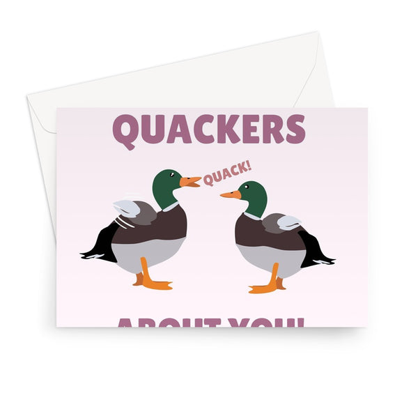 I'm Quackers About You Valentine's Day Funny Pun Duck Love Cute  Greeting Card