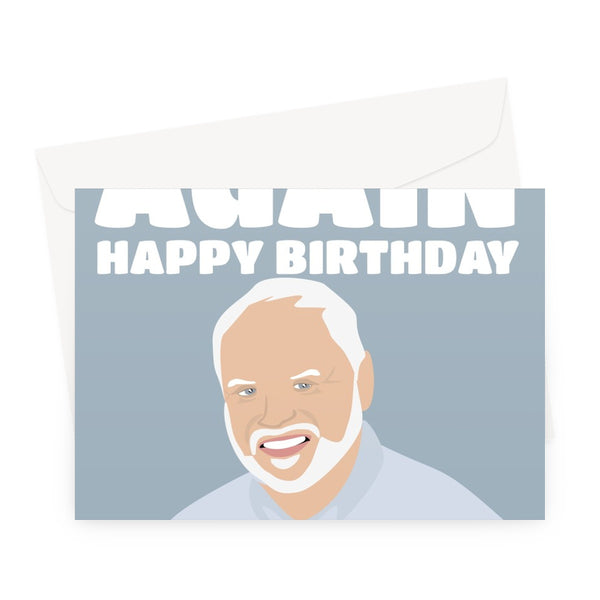 It's March Again Happy Birthday 2021 Lockdown Funny Hide the Pain Harold Meme Old Man Smiling Stock Photos Social Media Silly Funny Greeting Card