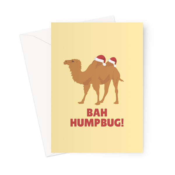 Bah Humpbug Funny Camel Animal Christmas Xmas Desert Humbug Pun Punny  Greeting Card