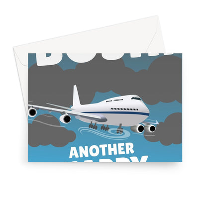 BOSH! Another Happy Birthday! Funny Big Jet TV Stream Live Planes  Weather Storm Eunice UK Greeting Card