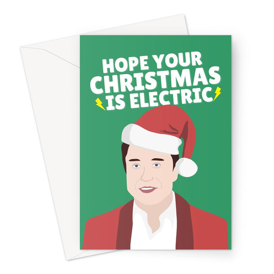 Hope Your Christmas Is Electric Funny Pun Love Fan Elon Musk Car Eco Merry Christmas Xmas Stocks  Nerd Stonks Meme Greeting Card