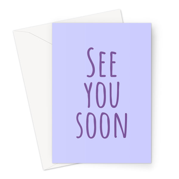 See You Soon Simple Purple Love Miss You Isolation Pandemic Social Distance Birthday Mother's Day Greeting Card