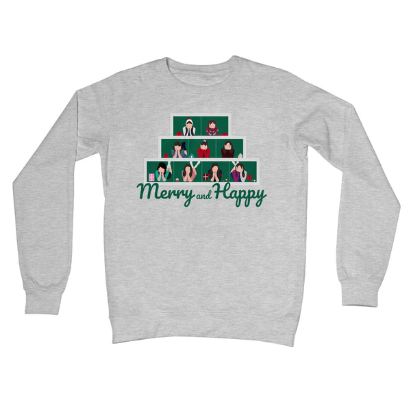 Merry and Happy Twice Fan Funny Christmas Jumper Kpop Music Gift Crew Neck Sweatshirt
